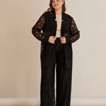 Elegantes festliches Spitzen-Set – Schwarz