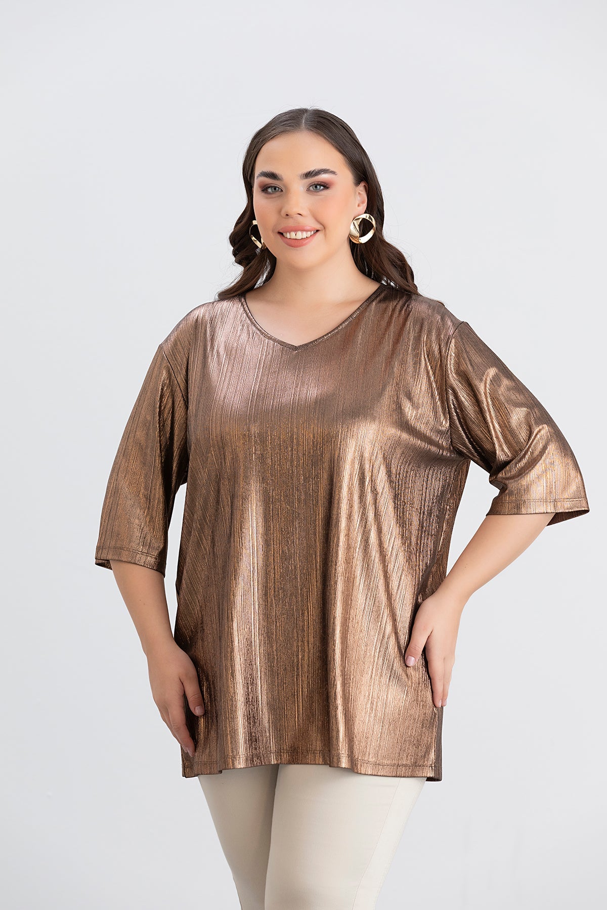 Bluse mit festlichem Look - Goldene Farbe