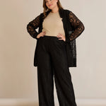Elegantes festliches Spitzen-Set – Schwarz