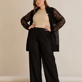 Elegantes festliches Spitzen-Set – Schwarz