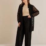 Elegantes festliches Spitzen-Set – Schwarz