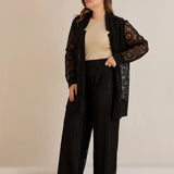 Elegantes festliches Spitzen-Set – Schwarz