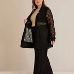 Elegantes festliches Spitzen-Set – Schwarz