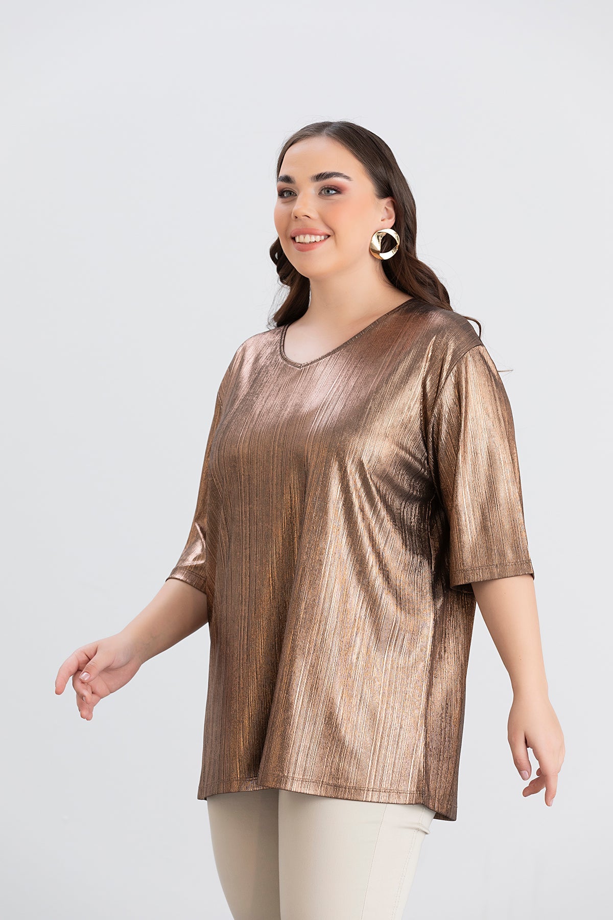 Bluse mit festlichem Look - Goldene Farbe