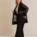Elegantes festliches Spitzen-Set – Schwarz