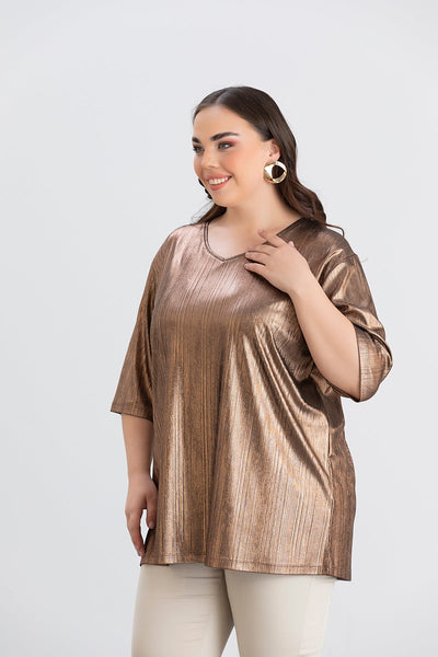 Bluse mit festlichem Look - Goldene Farbe