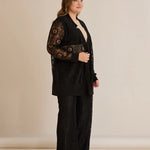 Elegantes festliches Spitzen-Set – Schwarz