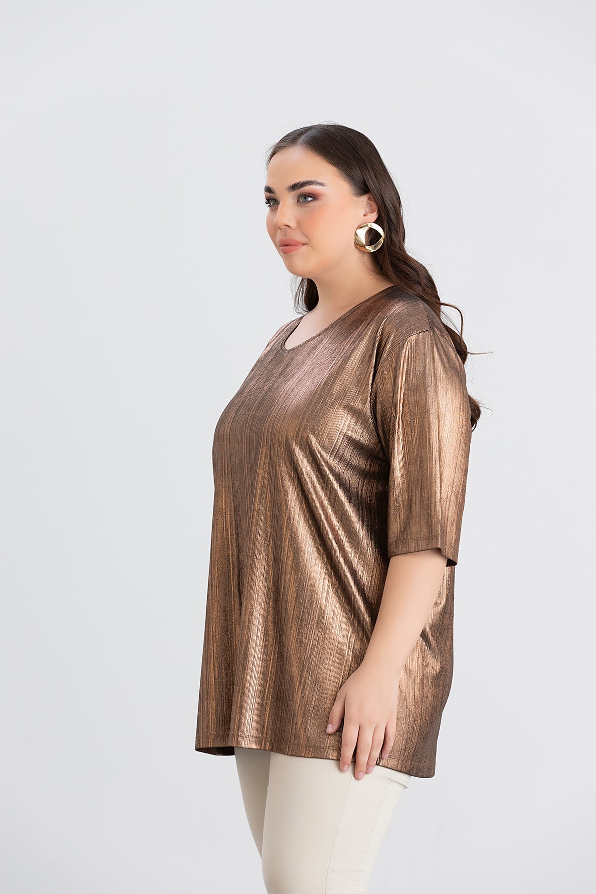 Bluse mit festlichem Look - Goldene Farbe