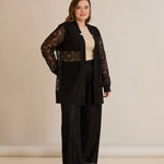 Elegantes festliches Spitzen-Set – Schwarz