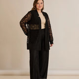Elegantes festliches Spitzen-Set – Schwarz