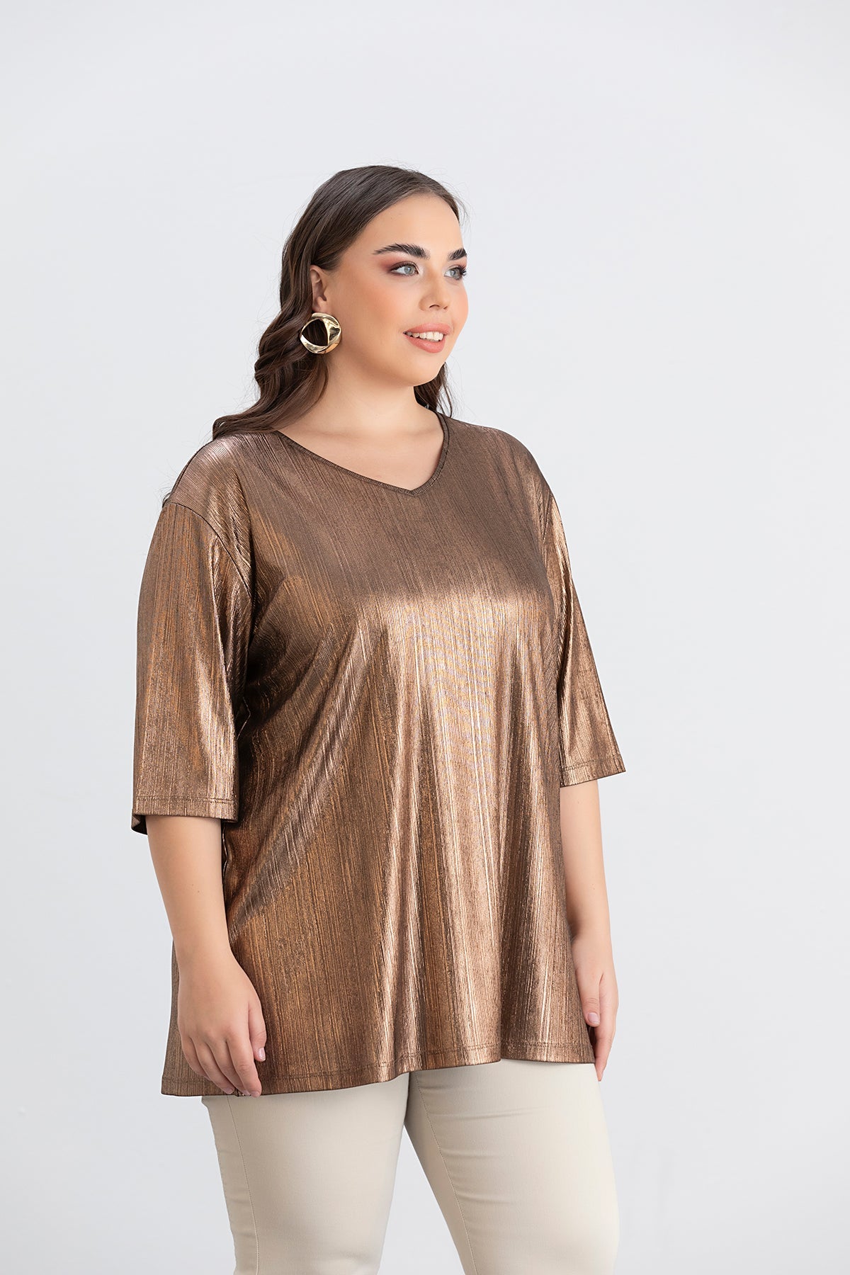 Bluse mit festlichem Look - Goldene Farbe