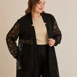 Elegantes festliches Spitzen-Set – Schwarz