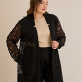 Elegantes festliches Spitzen-Set – Schwarz