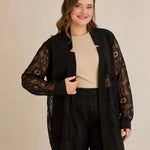 Elegantes festliches Spitzen-Set – Schwarz