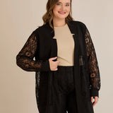Elegantes festliches Spitzen-Set – Schwarz