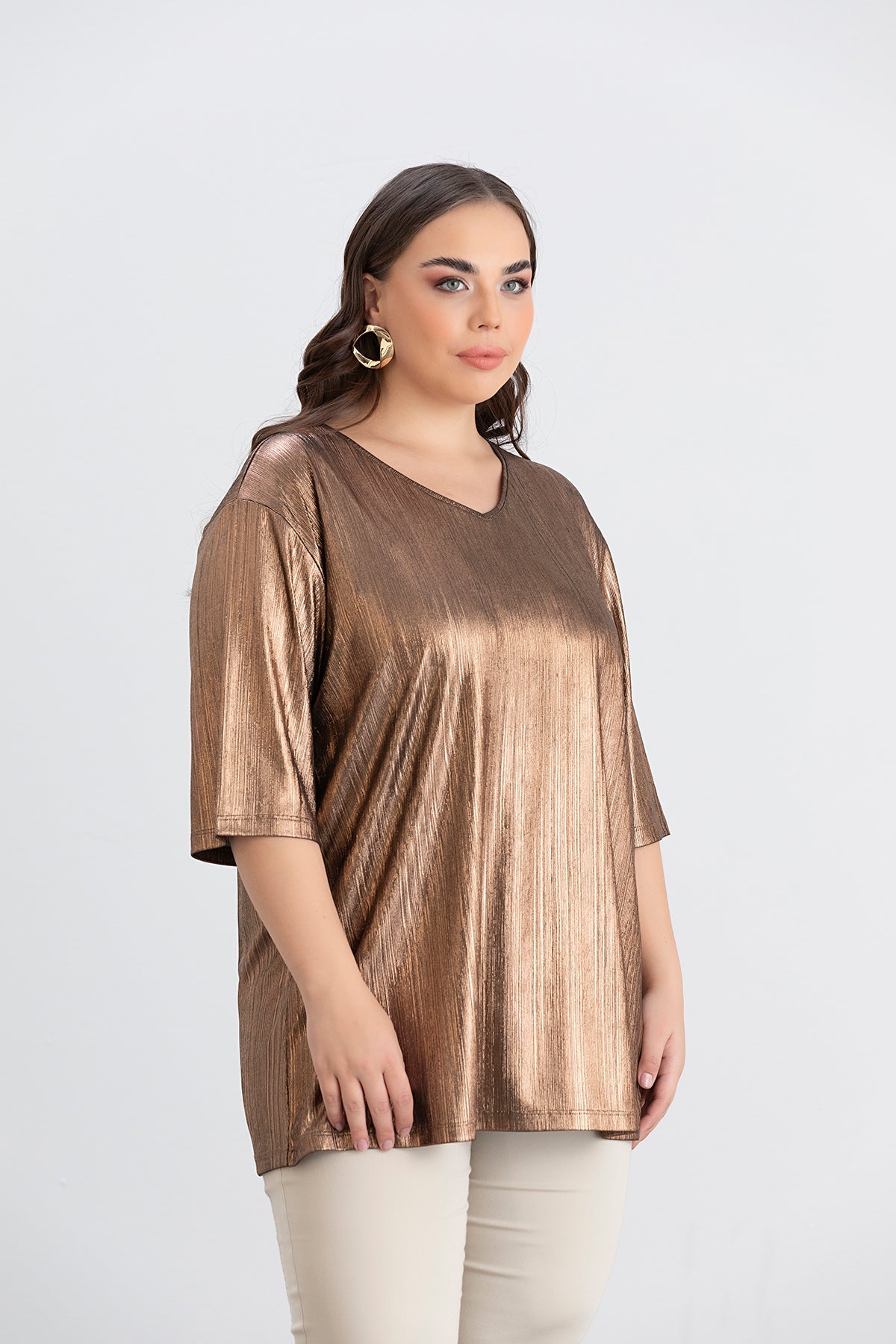 Bluse mit festlichem Look - Goldene Farbe