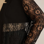 Elegantes festliches Spitzen-Set – Schwarz