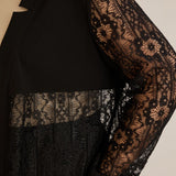 Elegantes festliches Spitzen-Set – Schwarz