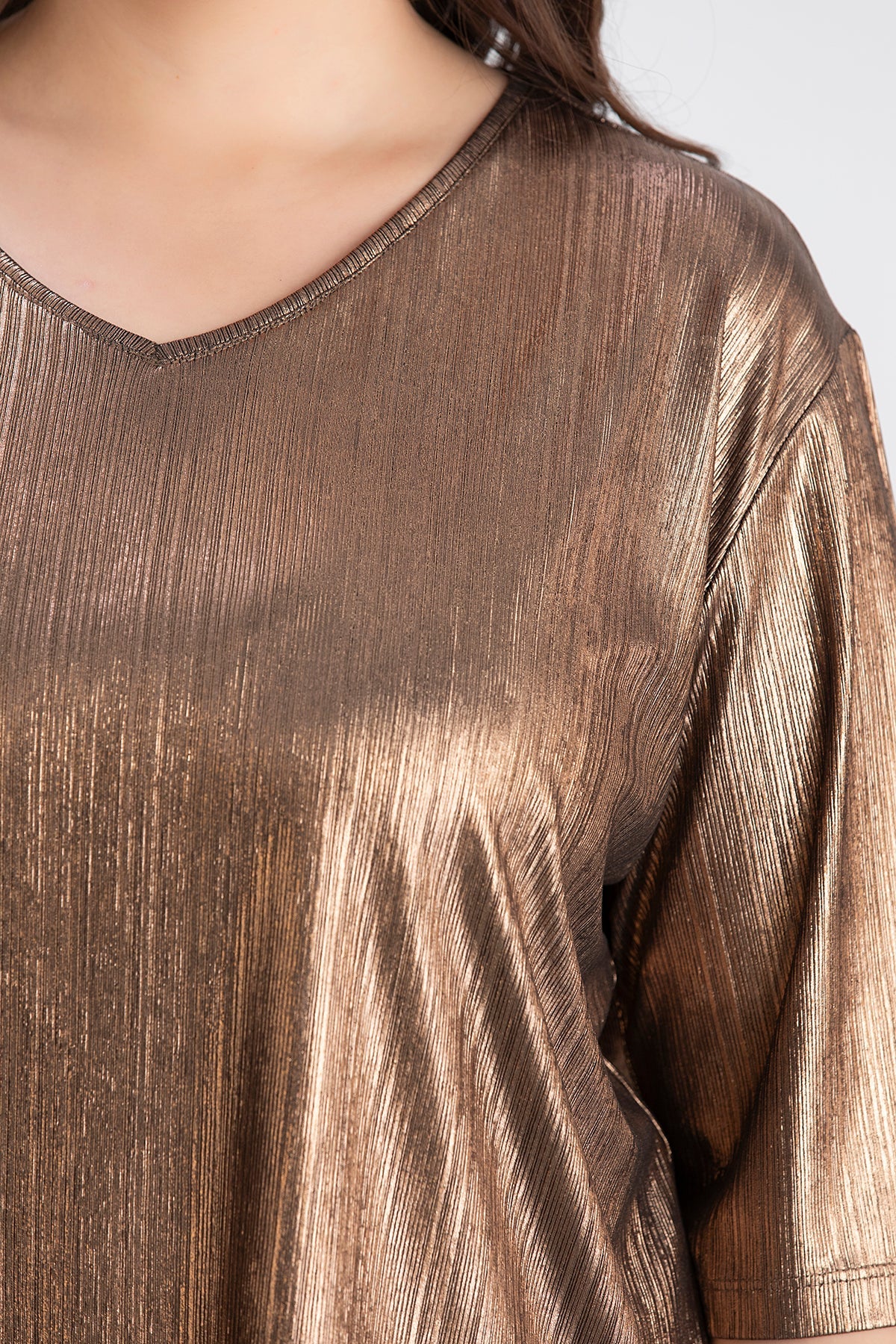 Bluse mit festlichem Look - Goldene Farbe