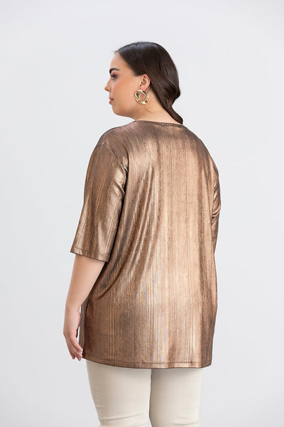 Bluse mit festlichem Look - Goldene Farbe