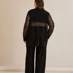 Elegantes festliches Spitzen-Set – Schwarz