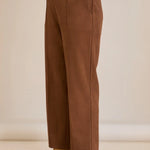 Elegante Hose mit Bügelfalte und hohem Bund - Kaffeebraun – Kaffeebraun