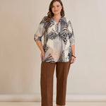 Elegante Hose mit Bügelfalte und hohem Bund - Kaffeebraun – Kaffeebraun