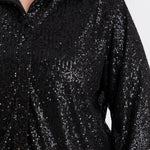 Elegantes Hemd mit Pailletten - Schwarz – Schwarz
