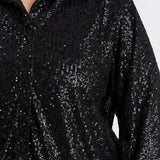Elegantes Hemd mit Pailletten - Schwarz – Schwarz