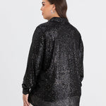 Elegantes Hemd mit Pailletten - Schwarz – Schwarz