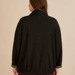 Sportlich-eleganter Blazer mit Lamé-Streifen – Schwarz