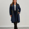 Elegante Weste mit Lederdetails und Bändern - Dunkelblau – Dunkelblau