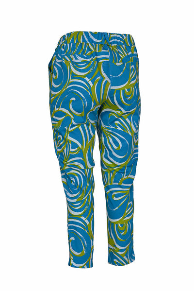 Elastische Hose mit Print und Gummibund