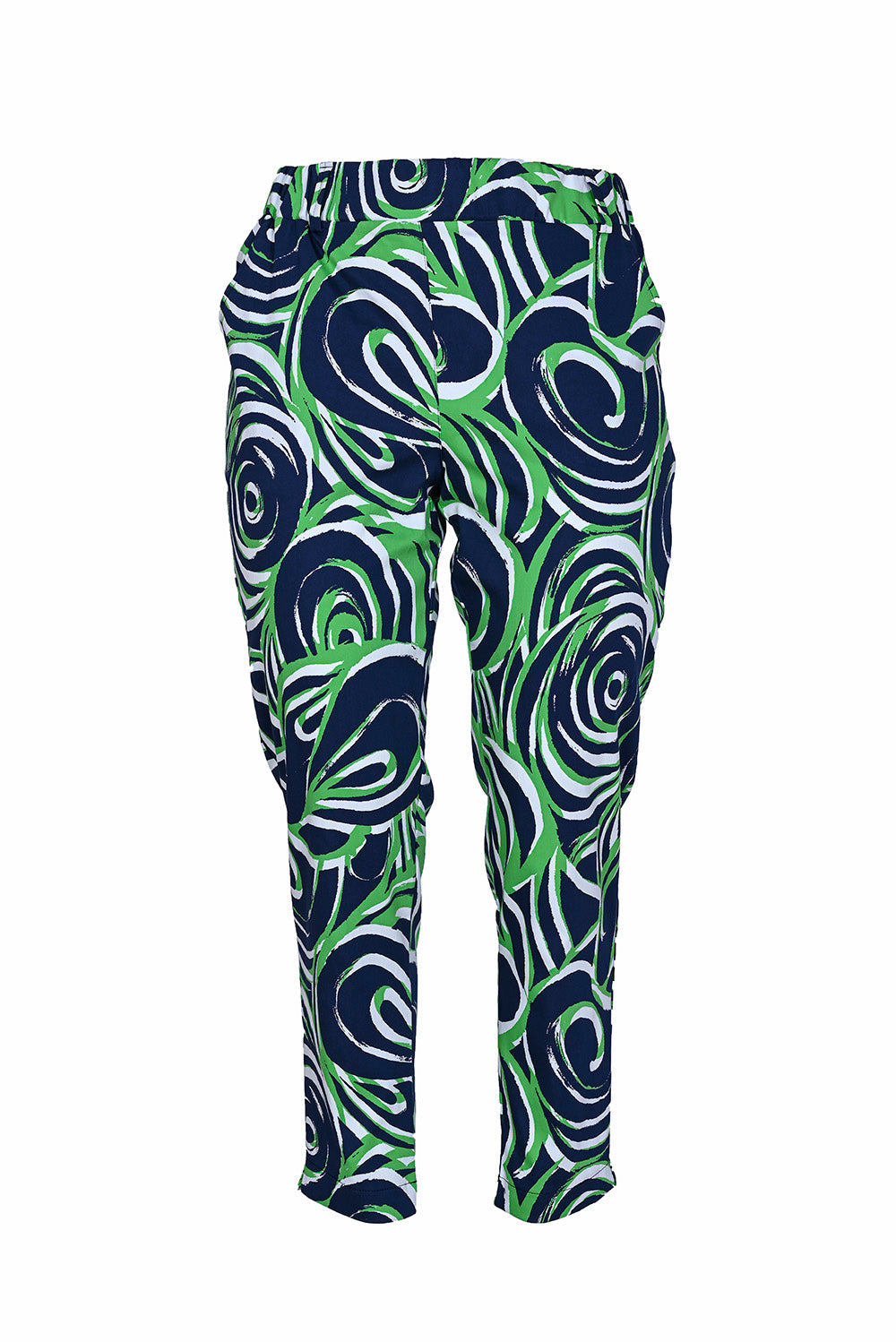Elastische Hose mit Print und Gummibund – große Größen