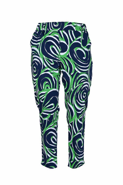 Elastische Hose mit Print und Gummibund – große Größen