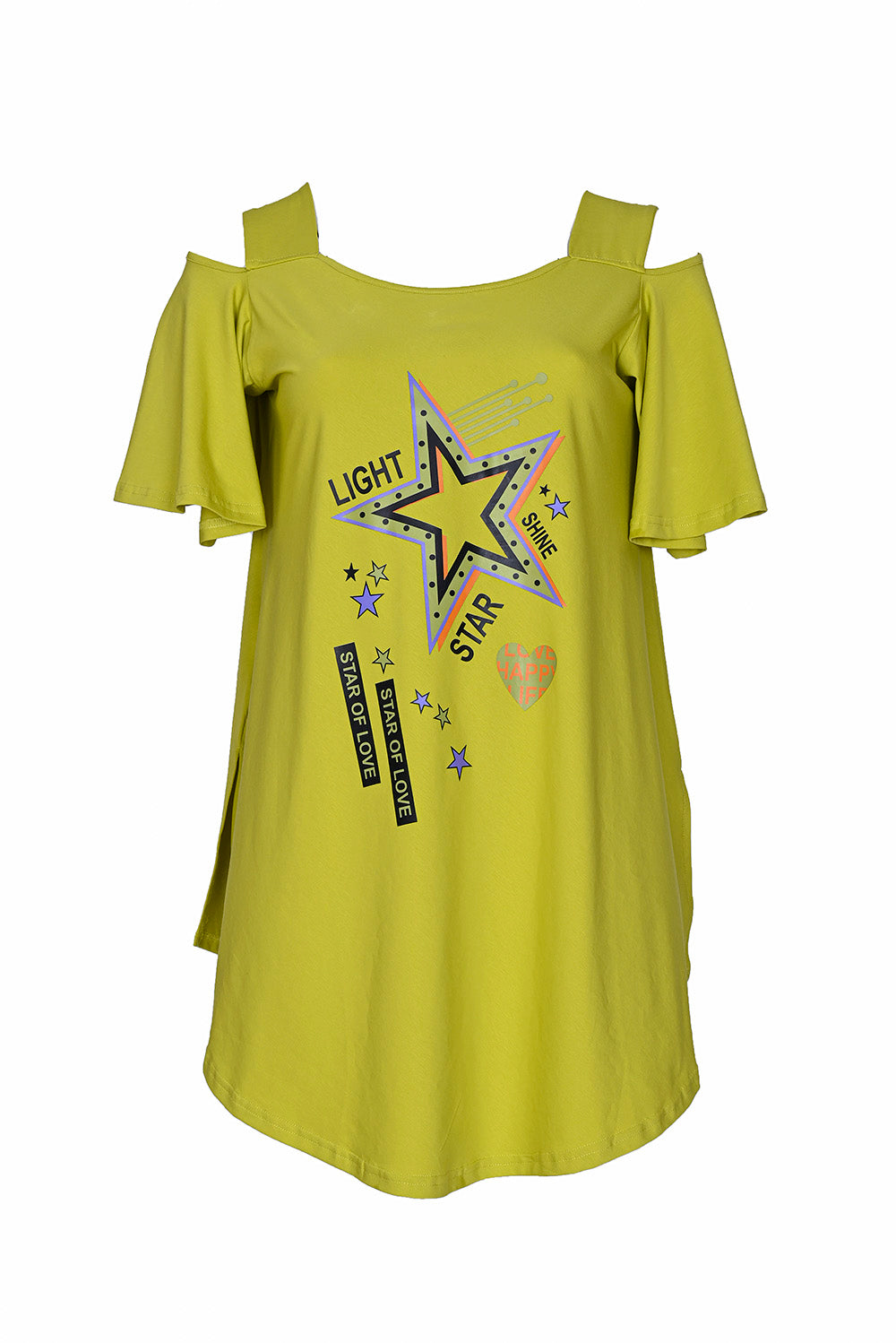 Tunika mit Print und Cut-Out-Shoulder
