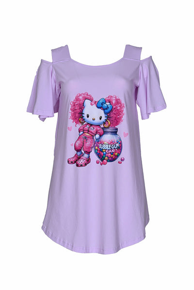 Tunika mit Print und Cut-Out-Shoulder