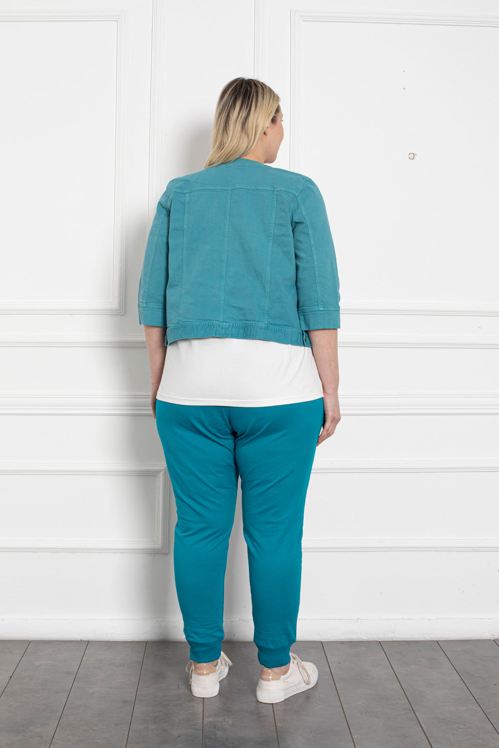 Kurze Jeansjacke - türkis – Türkis
