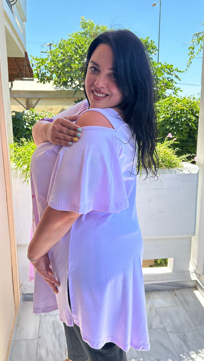 Tunika mit Print und Cut-Out-Shoulder