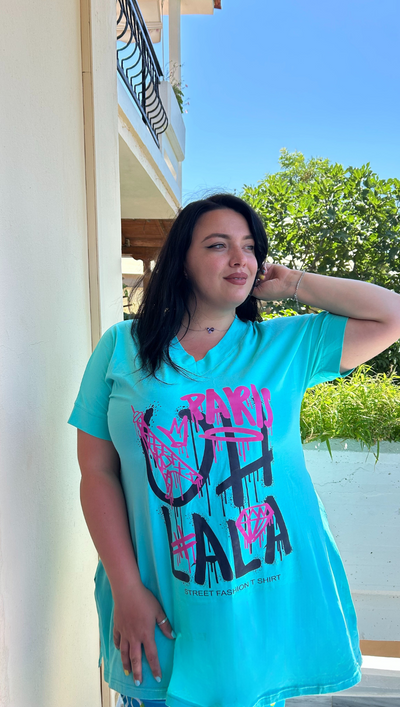 Tunika mit Print & V-Ausschnitt – Plus Size Mode für Damen