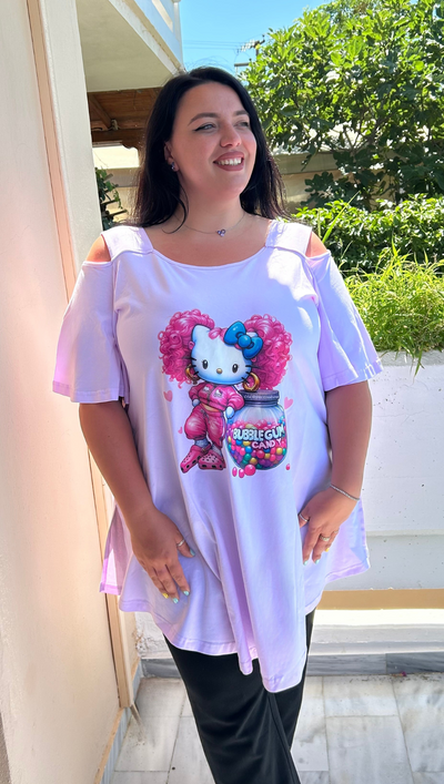 Tunika mit Cut-Out-Shoulder & Print – Mode für mollige Frauen

