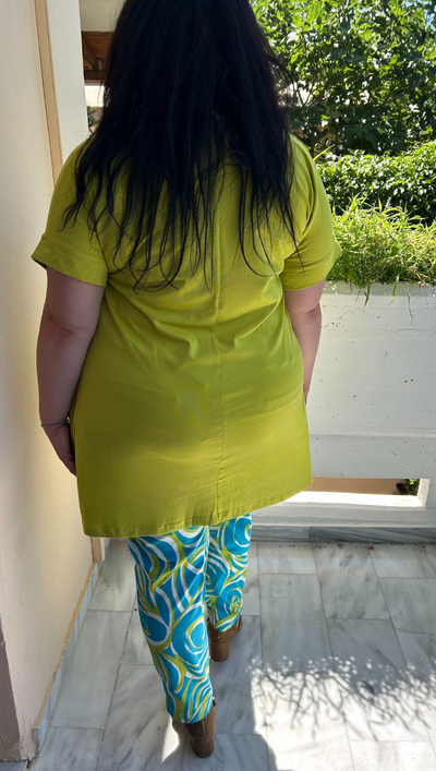 Tunika mit Print & V-Ausschnitt