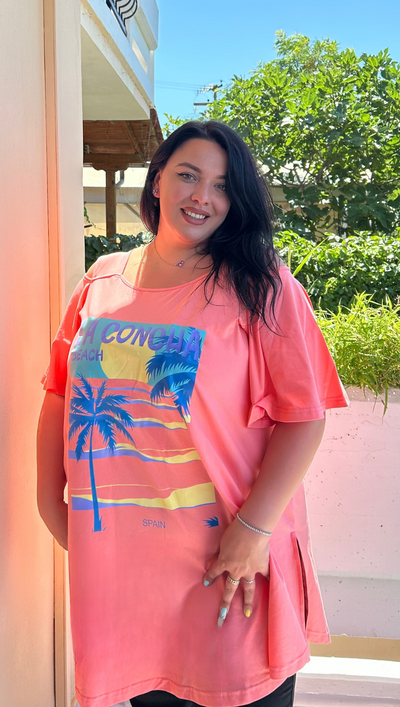 Tunika mit Print und Cut-Out-Shoulder