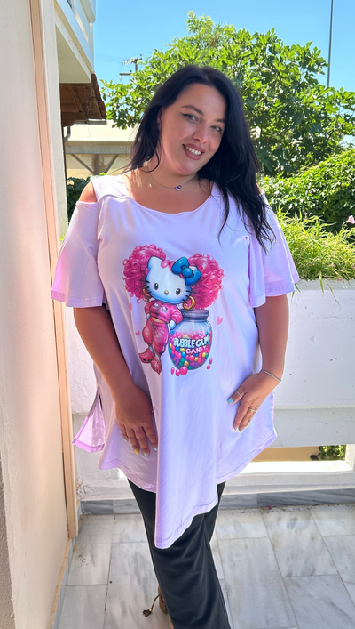 Tunika mit Print und Cut-Out-Shoulder