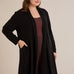 Langer Cape-Cardigan - Schwarz