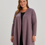 Long-Strickjacke mit Lurex in grosse grossen