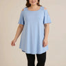 Sommerliche Tunika aus Baumwolle – Blau – Blau