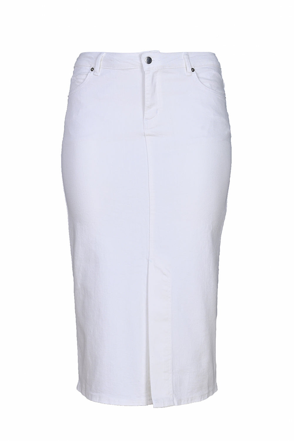 Jeansrock in Midilänge - Weiß