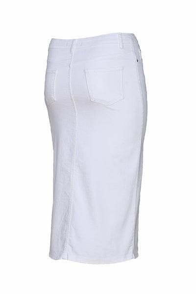 Jeansrock in Midilänge - Weiß