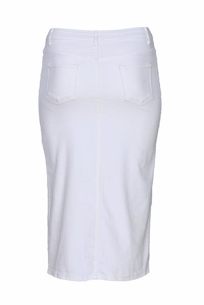 Jeansrock in Midilänge - Weiß